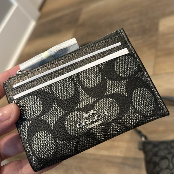 NWT Coach Crossbody Purse and ID Wallet Set! Black & Silver - Picture 11 of 13